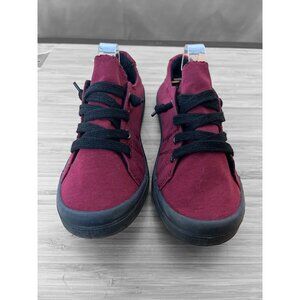 Forever Comfort Womens Casual Burgundy Canvas Sneakers Size 7